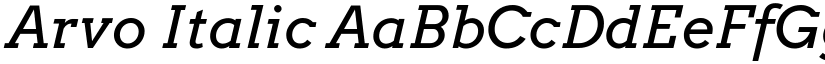 Arvo Italic font