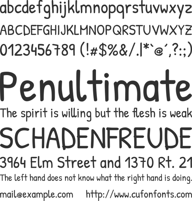 Patrick Hand font preview