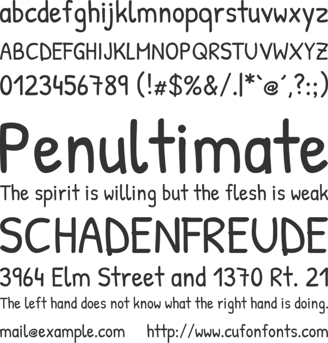 Patrick Hand font preview