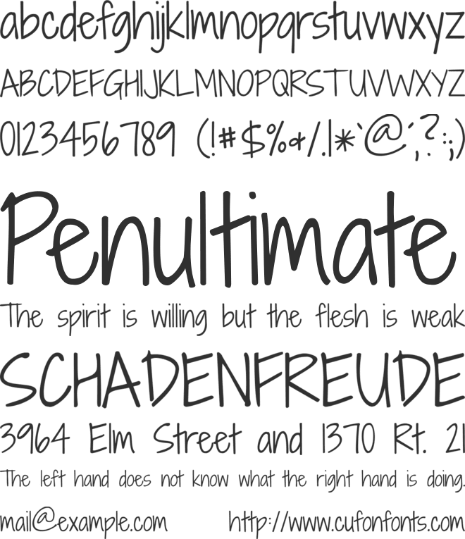 Shadows Into  Two font preview