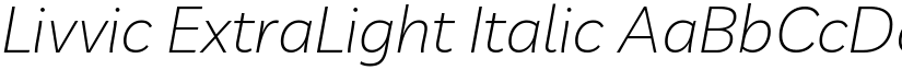 Livvic ExtraLight Italic font