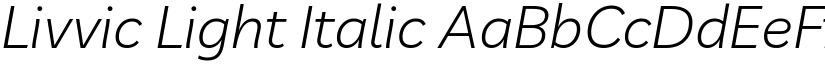 Livvic Light Italic font