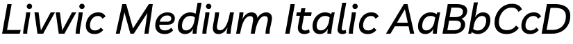 Livvic Medium Italic font