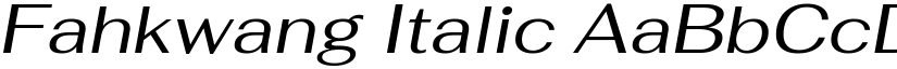 Fahkwang Italic font