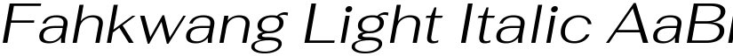 Fahkwang Light Italic font