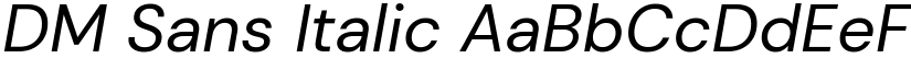 DM Sans Italic font