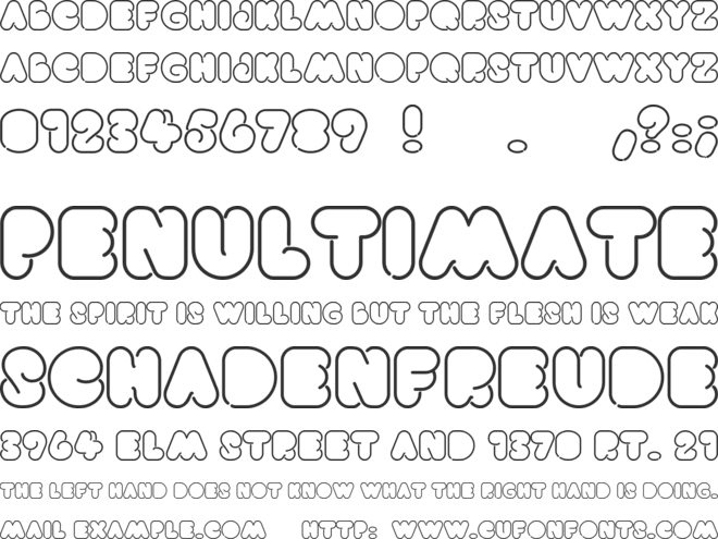 Bright Lights font preview