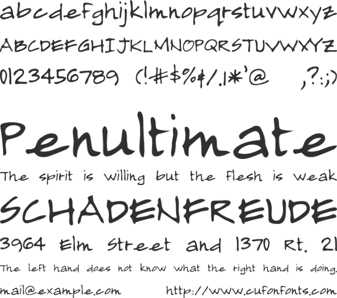 Long Cang font preview
