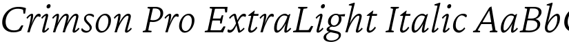 Crimson Pro ExtraLight Italic (Variable) font