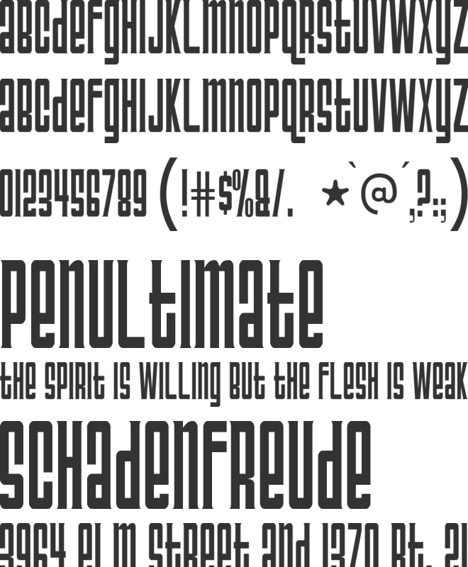 Triac 71 font preview