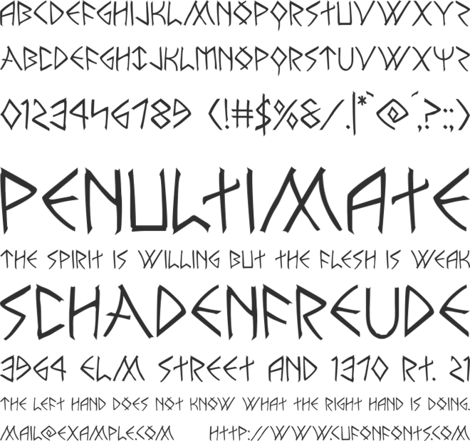 Rune Slasher font preview