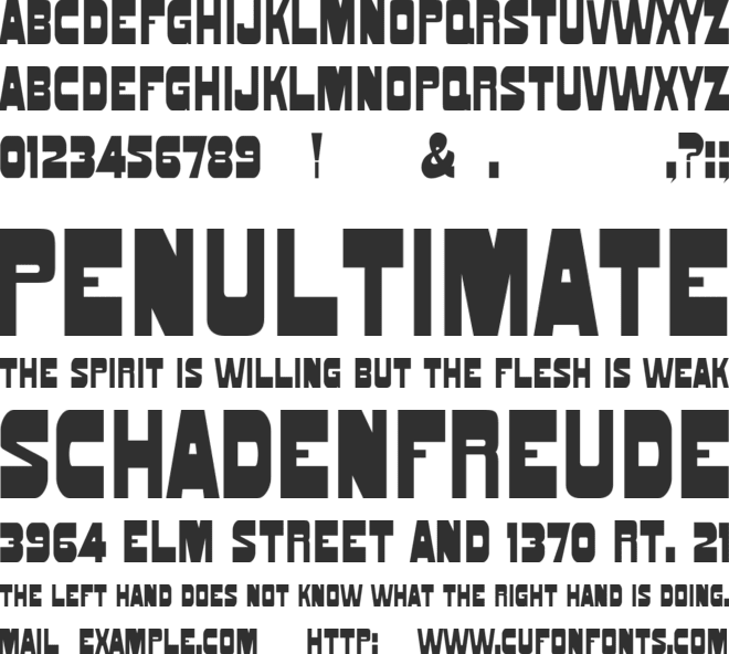 SENECA font preview