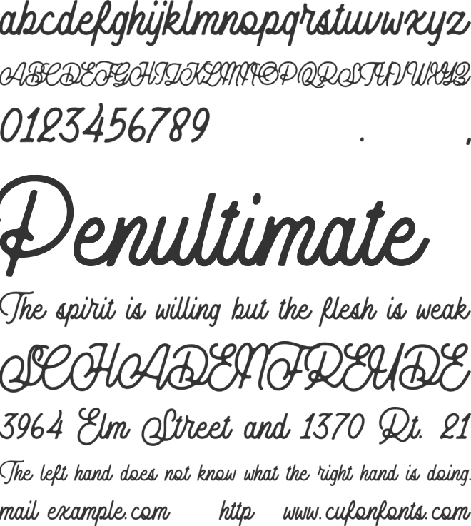 Salveation font preview