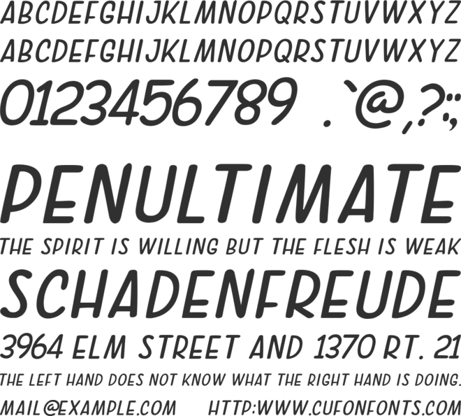 SMOTHINK font preview