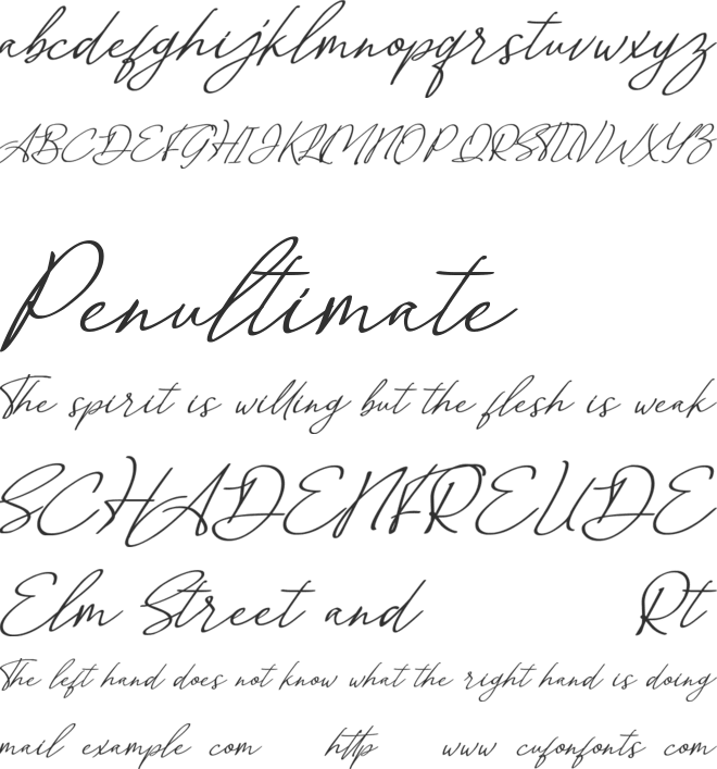 Farewell Handwritten (FREE PERS font preview