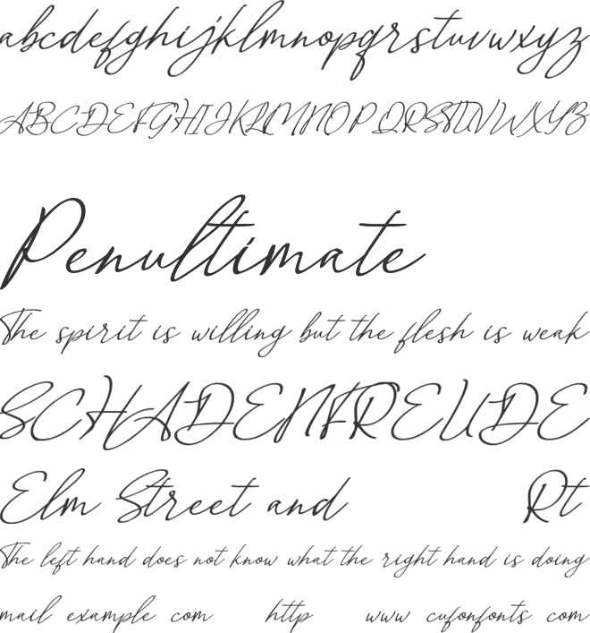 Farewell Handwritten (FREE PERS font preview