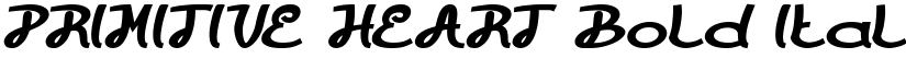PRIMITIVE HEART Bold Italic font