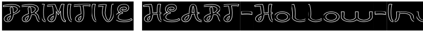 PRIMITIVE HEART-Hollow-Inverse Regular font