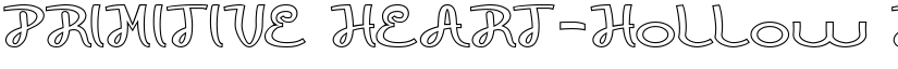 PRIMITIVE HEART-Hollow Regular font