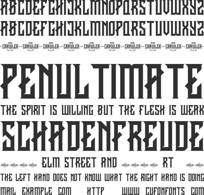 CRAWLER font preview