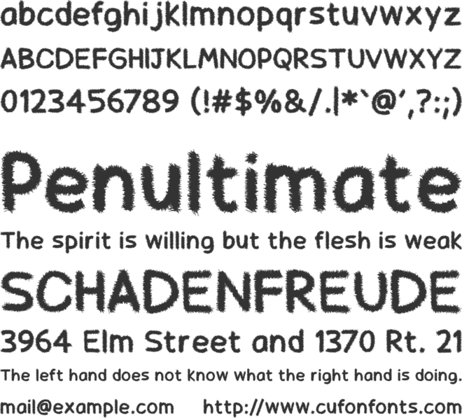 Hairy Beard font preview