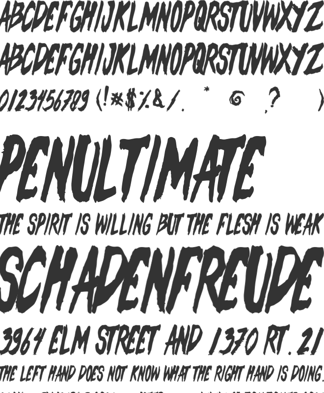 Splash Bleeding font preview