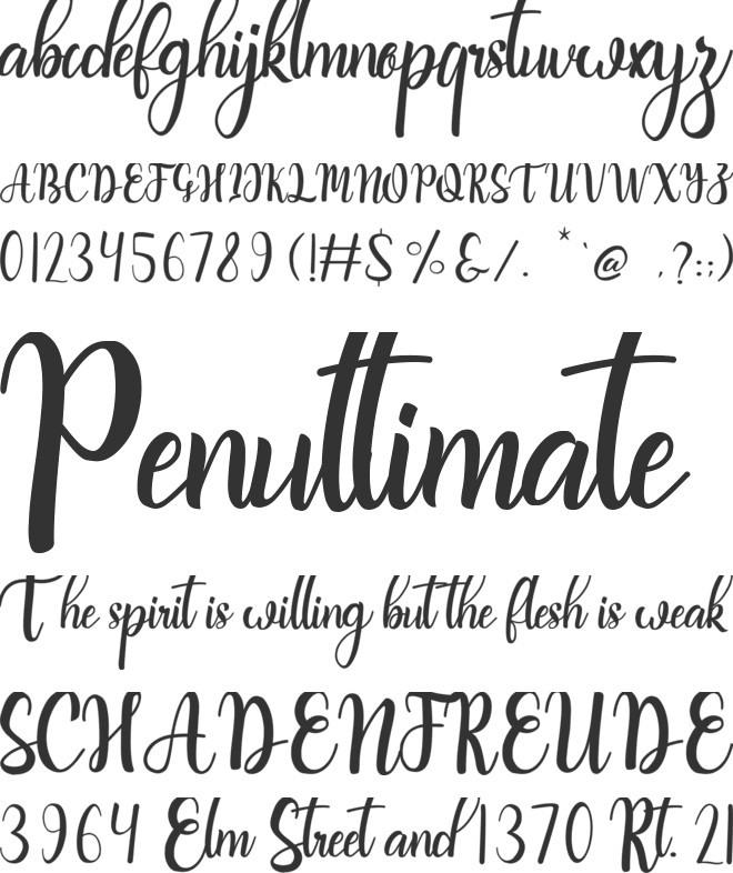 Brihtania font preview