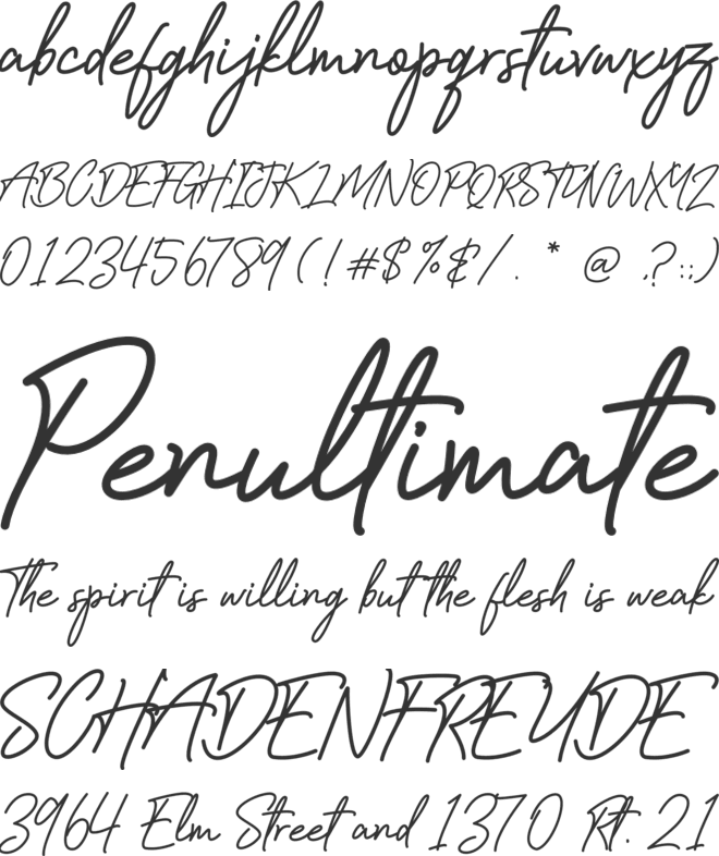 Sadwell font preview