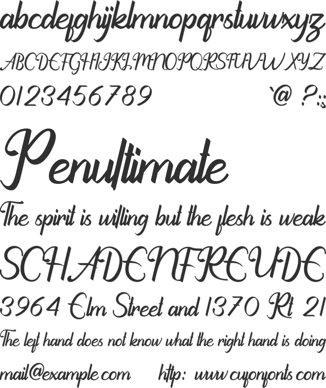 Grillinea Personal Use Only font preview