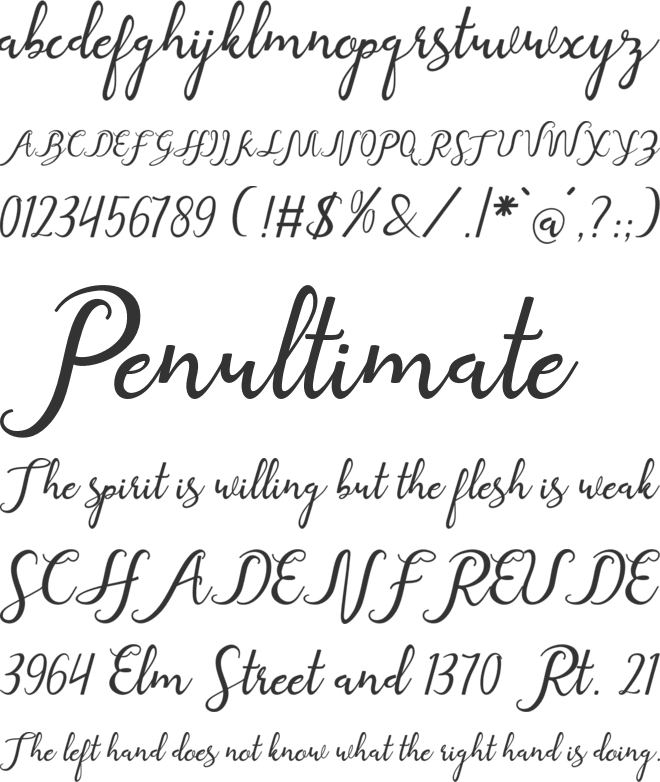 Cindy love font preview