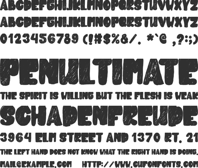 Cubby Brush font preview