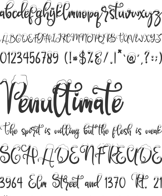 Snowby font preview