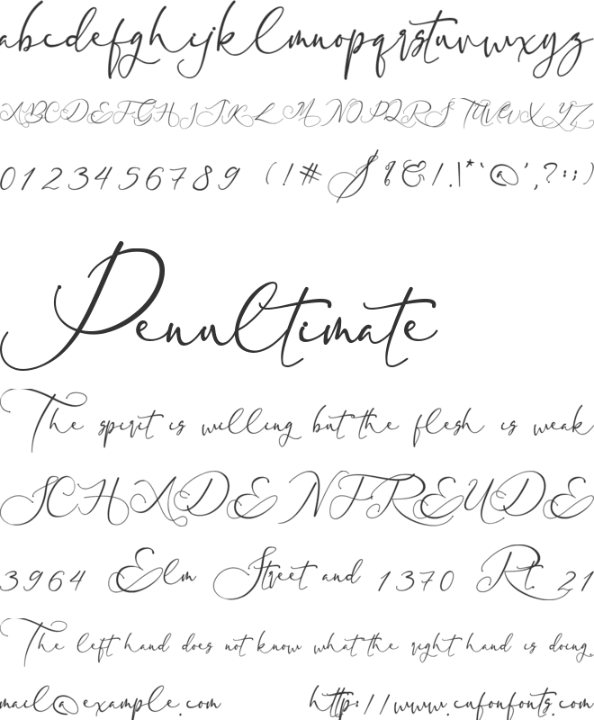 Mariagata font preview