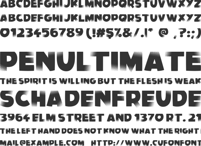 Vanishing font preview