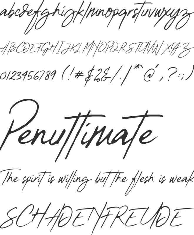 Gloriousity One font preview