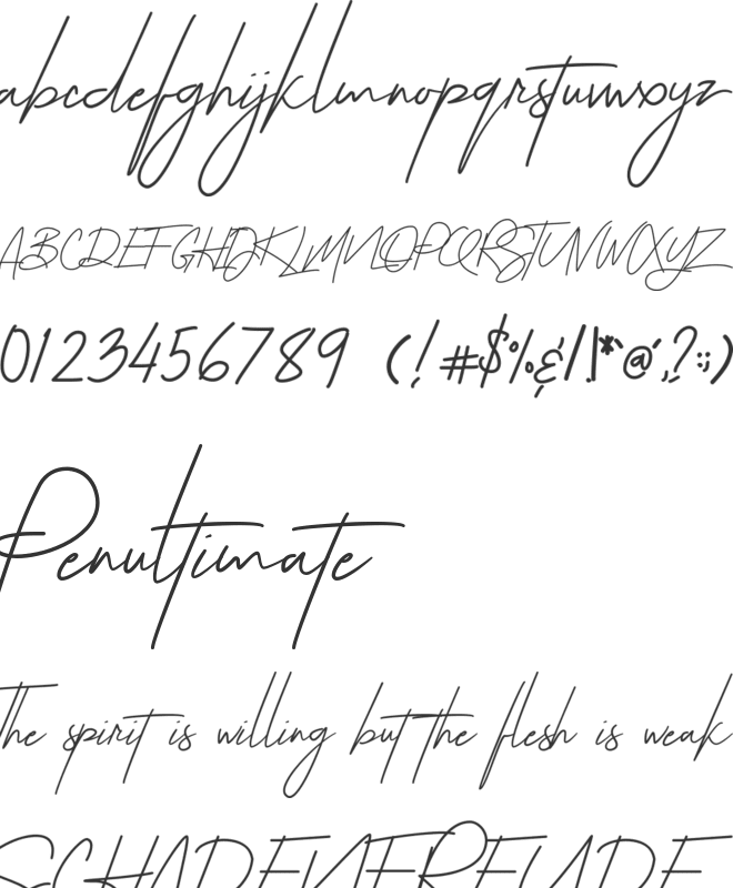 The Samfhang font preview