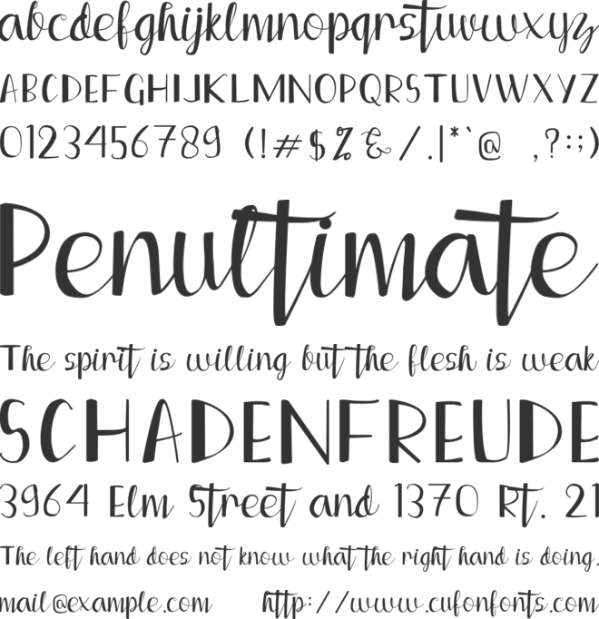 South BALI font preview