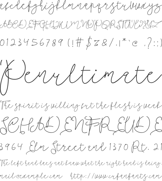 Angellida font preview