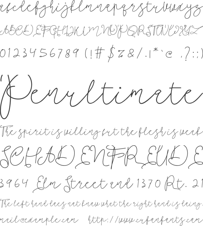 Angellida font preview