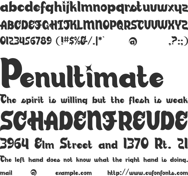 Candy Store BV font preview