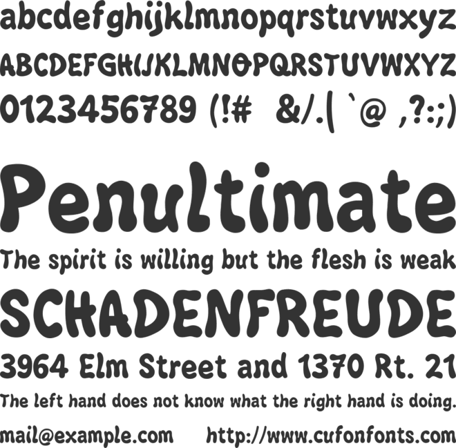 Bubblegun font preview