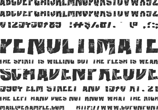 All my Stitches font preview