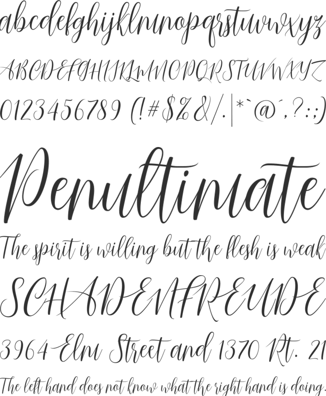 Just Married font preview