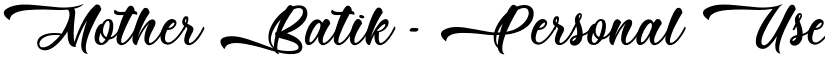 Mother Batik - Personal Use Regular font