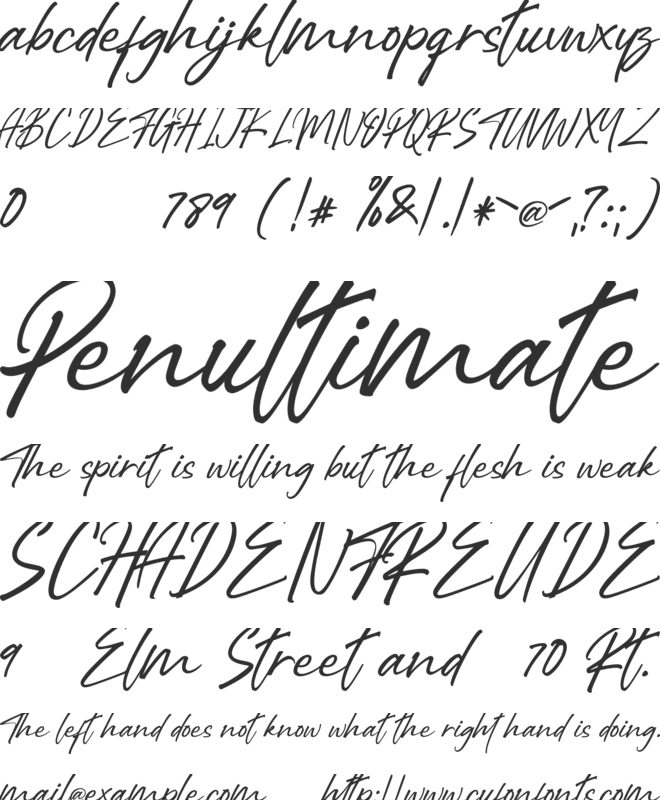 Right Female font preview