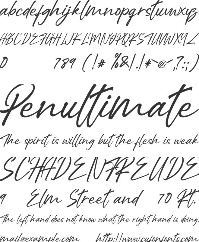Right Female font preview