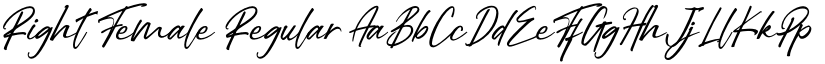 Right Female Regular font