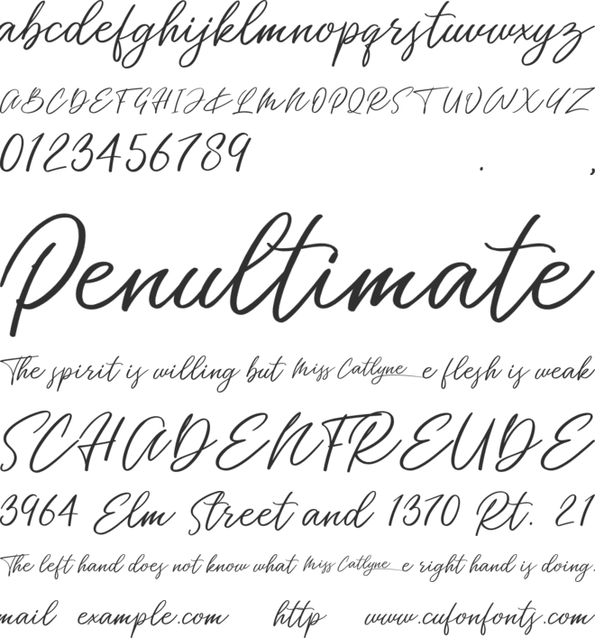 Miss Catlyne font preview