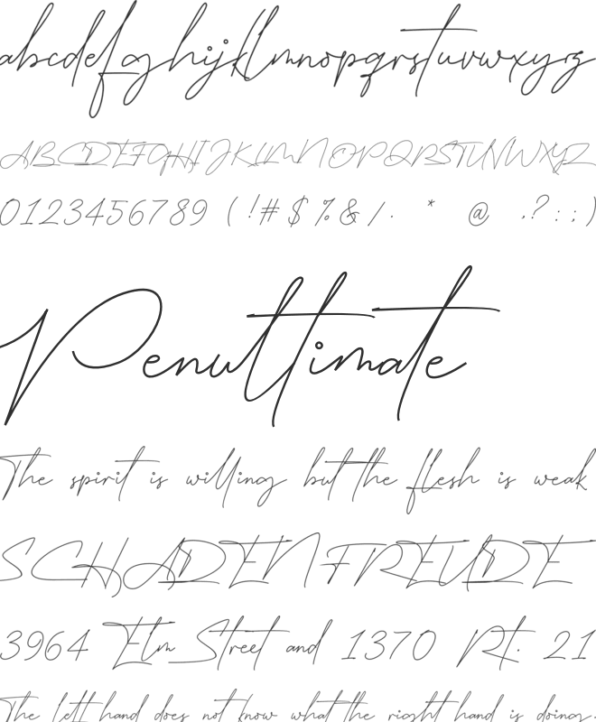 East liberty signature font preview