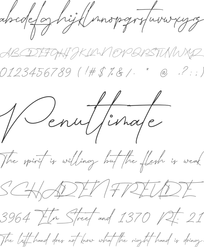 East liberty signature font preview